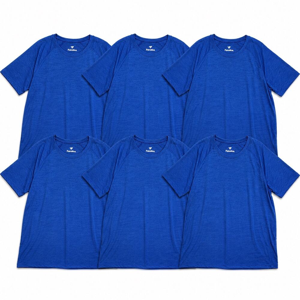 6 Pack Bulk Blank Fanatics Performance T-shirts royal Blue soft size Men large